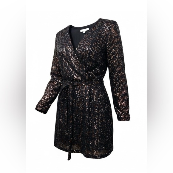 LOFT Multicolor Sequin V-Neck Dress –Small